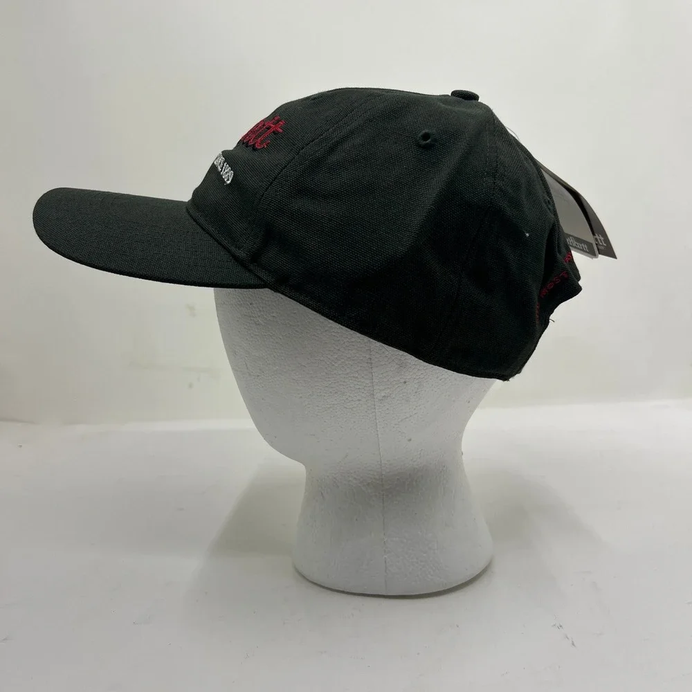 Carhartt Work Cap Men's OSFA Green Adjustable Script Logo Canvas Hat Vintage NWT